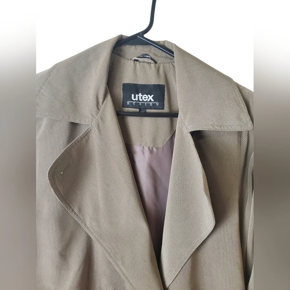 Vintage Utex Disign Trech Coat-Tan Beige Size 10 - Picture 4 of 7